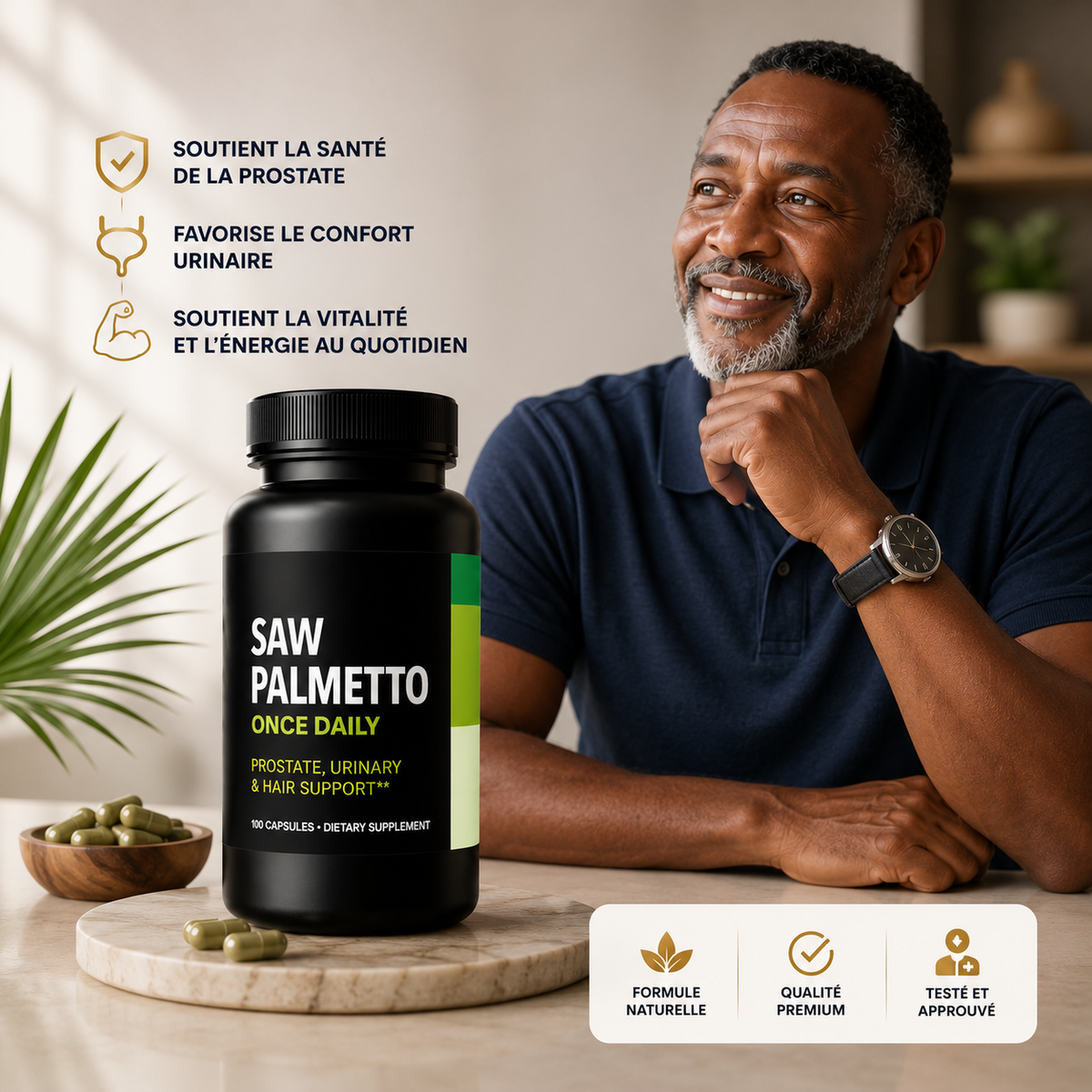 SAW PALMETTO, Le soutien naturel de votre confort masculin au quotidien.